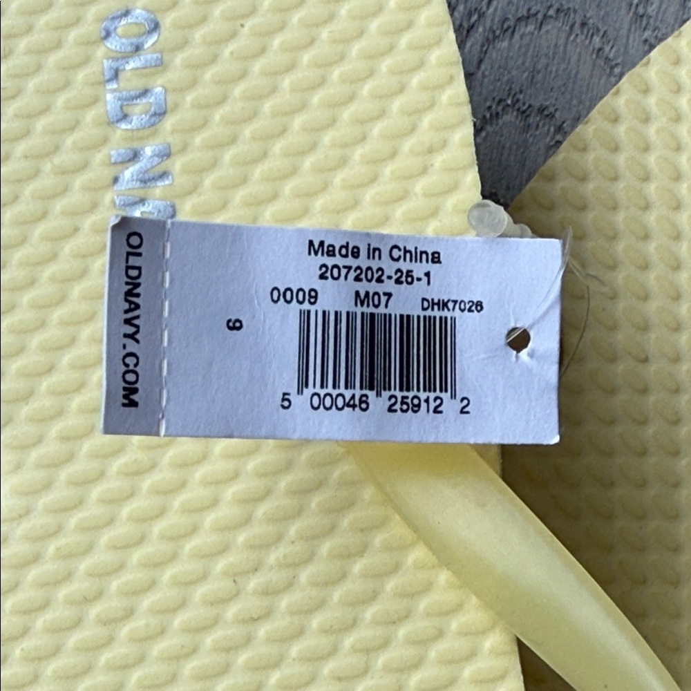 Old Navy Pastel Yellow Flip Flop Sandals-Size 9 - Picture 5 of 6